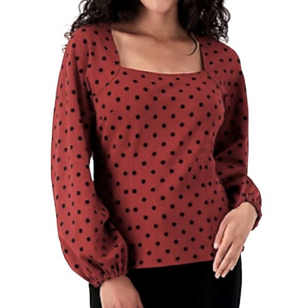 Girl With Curves Ponte Square Neck Blouse 2X (606)